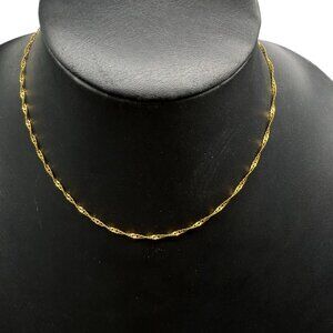 Plunder Twisted Rope Chain Necklace Gold Tone Timeless Classic Minimalist